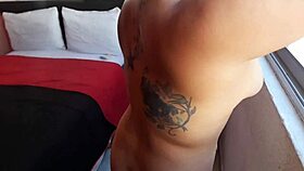 Colombian tattooed girl receives cum in mouth from bisexual friend and girlfriend.