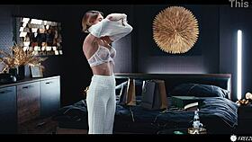 I freeze fuck the submissive blonde guest in hotel roleplay, sucking her big tits and licking her wet pussy