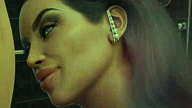 My big milf is sucking my dick in the bathroom