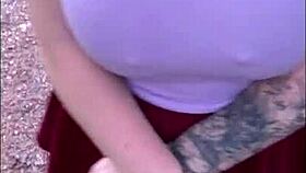 finally feeling olivia bay's big natural tits in public