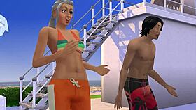 hot hooters 3 - banging the giant-titted resort owner in sims 4