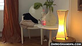 daisy lee gives intense blowjob to old man, making him cum hard