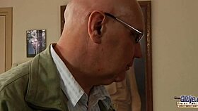 Sucking Old Man's Thick Cock Deepthroat And Riding Him Hard Like A Nasty Slut