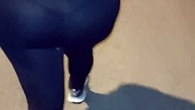 Mature big ass milf flashing see-through leggings on the street 😏