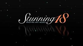 Slim blonde Flavia C uses huge dildo on tight shaved pussy