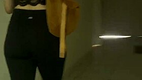 pawg showing anal plug and fuck in her apartment window