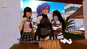 Exploring the harem hotel in a game adventure