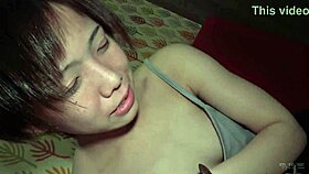 I eat my gf in our parents room while they are in the kitchen