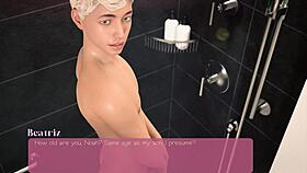 My big milf is sucking my dick in the bathroom