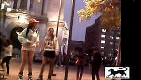 Street cat wandering around the neighborhood