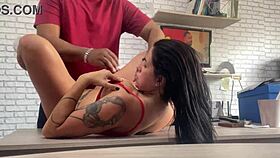 Latina lawyer fucks me in office, wife catches us! 😏