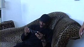 passionate afro american with hairy pussy rides hard