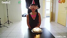 Dutch birthday girl receives 7 jizzloads in a cum surprise party.