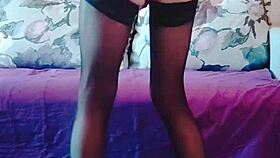 Hard fucking rips stockings off skinny milf wife