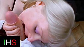 Blonde milf with light eyes gets ass fucked