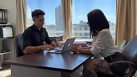 my slutty secretary seduces me and fucks me to avoid working