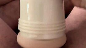 Play with my new fleshlight, I was caught watching porn and jerking off my big dick