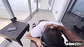 short-haired gia lovely bouncing on louie small