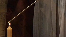 Tied up slave in a bathtub punished by lesbian madame