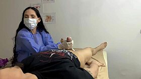 doctora culona sucking me in hospital office until i cum on her hands