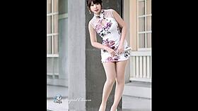 Helene's Jerk Off Challenge In Chinese Dress!