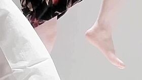 the skinny cute asian student feels so beautiful in adult one piece