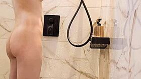 Bathing Of Black Hair Japanese Girl!