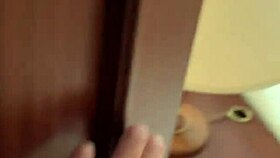 I spied on a milf in lingerie masturbating in the hotel and helped her prepare her asshole for first anal