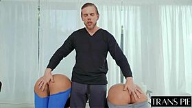 दो शीमेलों संग बड़ा लंड थ्रीसम चुदाई