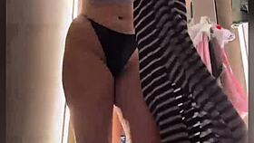 fingering tight pussy in public changing room, so intense