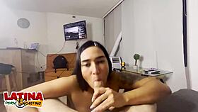 latina casting beautiful big boob sucks big dick 😍