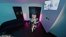 vr conk asian silver wolf deeply sucks and fucks hard in cosplay parody of honkai star rail