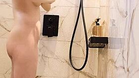 Bathing Of Black Hair Japanese Girl!