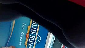 Hidden candid video of leggings in retro style