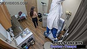 Dr Tampa Spreads Petite Blonde's Shaved Pussy in Gyno Exam