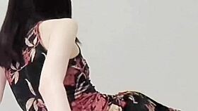 the skinny cute asian student feels so beautiful in adult one piece