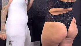 Tatuadora licks ass until client cums on vibrator