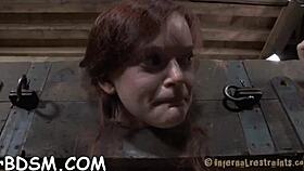 honey in latex suit gets punished with rough bdsm bondage fucking in garage