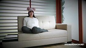 Sexy Latina Girl's Intriguing Dirty Interview Leading to Masturbation Fun