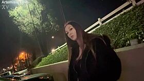 Italian hot milf long hair artemisia love solo smoking session outdoor