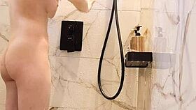 Bathing Of Black Hair Japanese Girl!