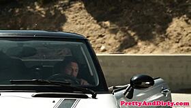 Glam brunette in lingerie bound for kinky bondage fucking with cock in suggestive storyline