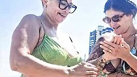 Me and my slutty friend getting wild on the beach for everyone to see 😏🌊