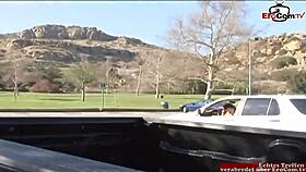 Brunette MILF with big fake tits enjoys hard cock after street pickup