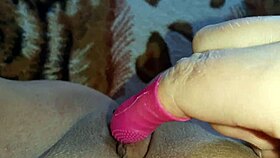 The sex toy is much better than a tongue for amateurs masturbation