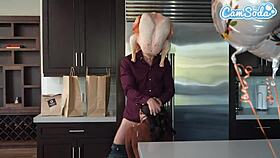 Hot Wife Gets Stuffed By Big White Cock Before Family Thanksgiving