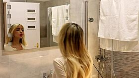 Hot tight shaved pussy big tits girl comes for casting turns into a porn shooting for pantyhose academy