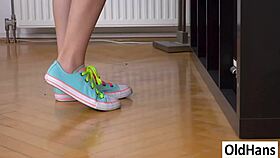 Sarah and Lylyta take care of oldhan's worn-out cok.