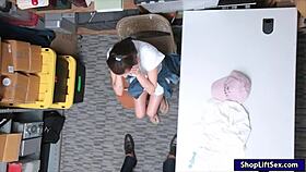 cute teen 18+ caught stealing gives blowjob and gets screwed by lp officer