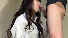 fresh college girl in uniform cosplay sex, forced clothed bukkake 😍